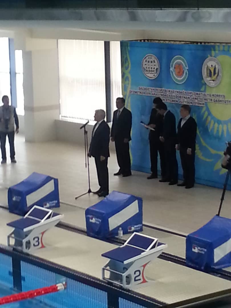 20 апреля 2019 г. состоялся турнир по водному поло и плаванию на дистанцию 50 метров среди сотрудников дипломатического корпуса в Республике Казахстан.