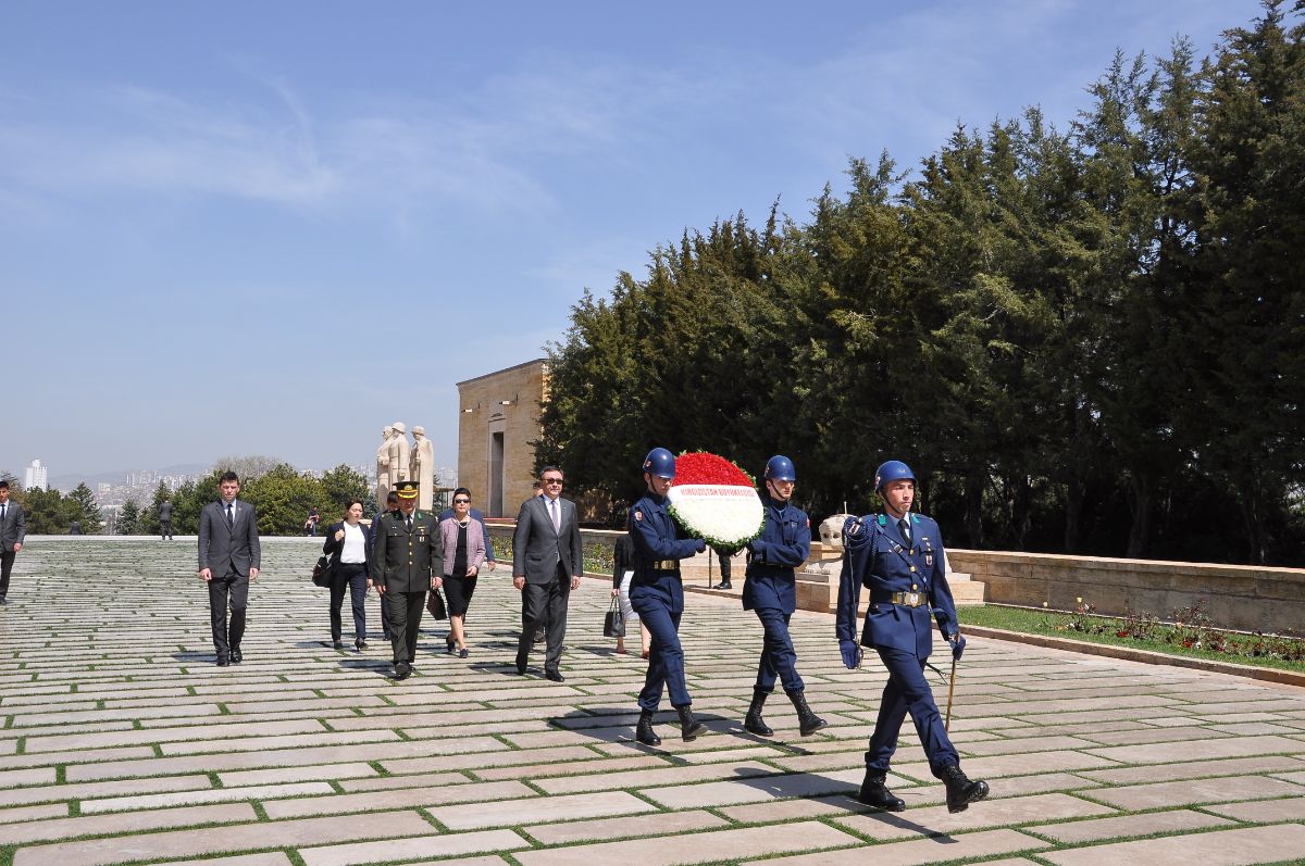 On April 12, 2019, the Ambassador Extraordinary and Plenipotentiary of the Kyrgyz Republic to the Republic of Turkey Kubanychbek OMURALIEV laid a wreath at the tomb of Mustafa Kemal Ataturk in the Anitkabir Mausoleum in Ankara.