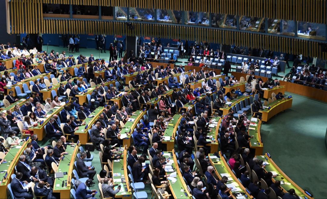 Президент Кыргызской Республики Садыр Жапаров сегодня, 20 сентября, в г. Нью-Йорк (США) выступил на Общих дебатах 77-й сессии Генеральной Ассамблеи ООН. 