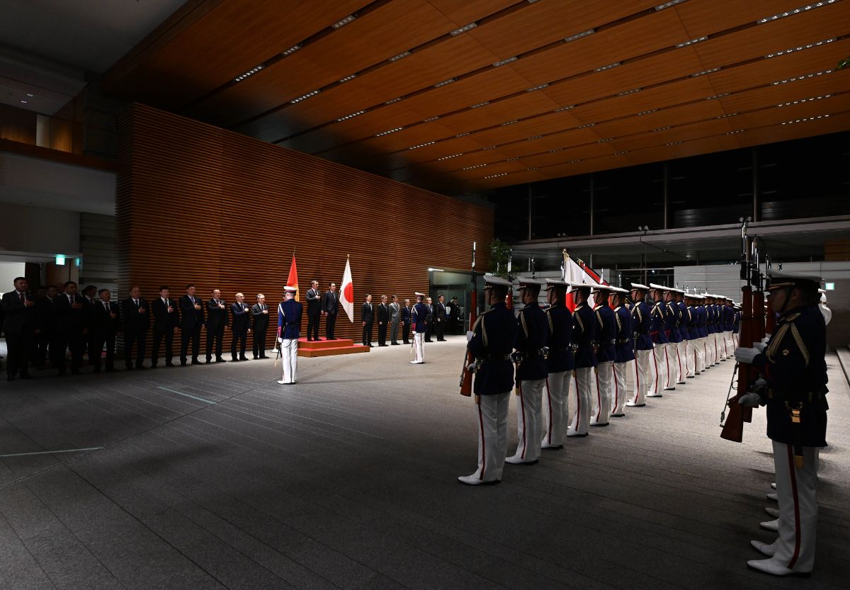 В Токио состоялась церемония официальной встречи Президента Садыра Жапарова и Премьер-министра Японии Фумио Кисида