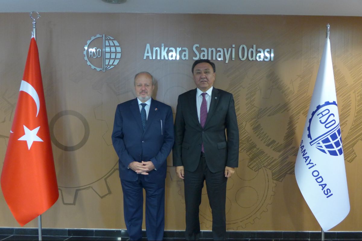On September 23, 2019, there was the meeting of Ambassador Extraordinary and Plenipotentiary of the Kyrgyz Republic to the Republic of Turkey Kubanychbek Omuraliev with Chairman of Board of Ankara Chamber of Industry Nurettin Ozdebir