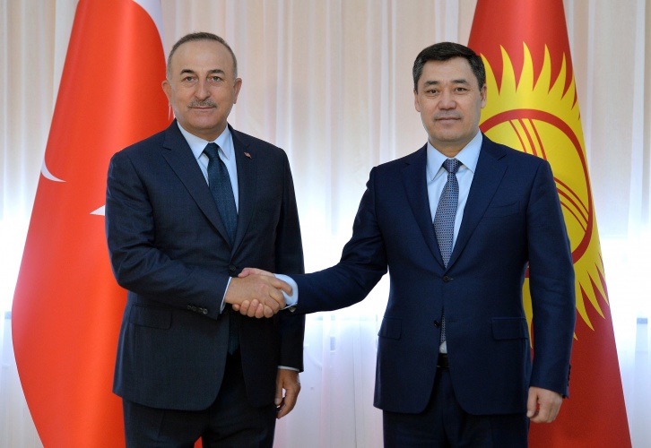 10.03.2021 President Sadyr Japarov with the Turkish Foreign Minister Mevlut Cavusoglu